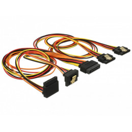 DeLOCK 60149 SATA-kaapeli 0,5 m SATA 15-pinninen 4 x SATA 15-pinninen Musta, Oranssi, Punainen, Keltainen