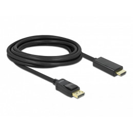 DeLOCK 82435 videokaapeli-adapteri 3 m HDMI Displayport Musta