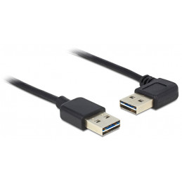 DeLOCK 1m USB 2.0 A m m 90° USB-kaapeli USB A Musta