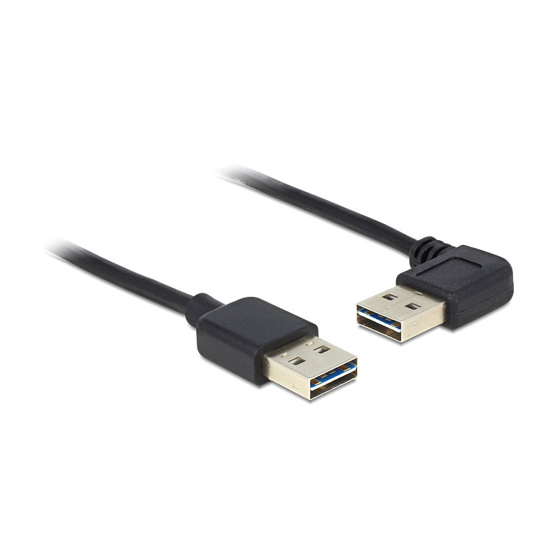 DeLOCK 1m USB 2.0 A m m 90° USB-kaapeli USB A Musta
