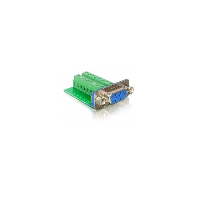 DeLOCK Adapter VGA female  Terminal Block 16pin Vihreä