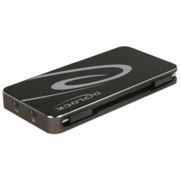 DeLOCK 87773 kannettavien tietokoneiden telakka ja porttitoistin Langallinen USB 3.2 Gen 1 (3.1 Gen 1) Type-C Musta