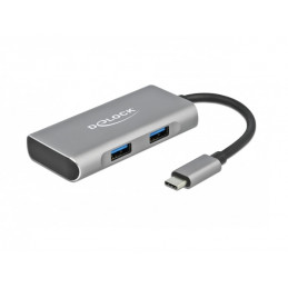 DeLOCK 63260 keskitin USB 3.2 Gen 2 (3.1 Gen 2) Type-C 10000 Mbit s Harmaa