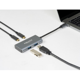 DeLOCK 63260 keskitin USB 3.2 Gen 2 (3.1 Gen 2) Type-C 10000 Mbit s Harmaa