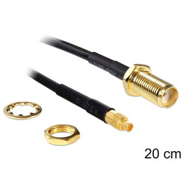DeLOCK 88580 koaksiaalikaapeli 0,2 m SMA MMCX Musta
