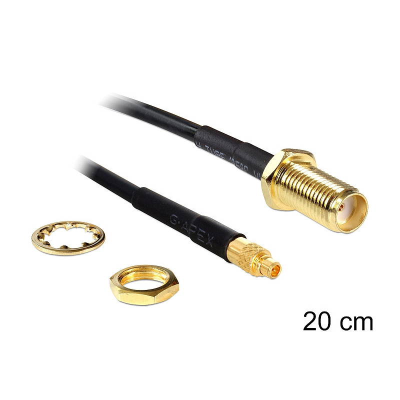 DeLOCK 88580 koaksiaalikaapeli 0,2 m SMA MMCX Musta