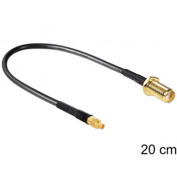 DeLOCK 88580 koaksiaalikaapeli 0,2 m SMA MMCX Musta