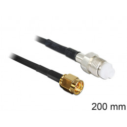 DeLOCK 88596 koaksiaalikaapeli RG-174 0,2 m SMA FME Musta