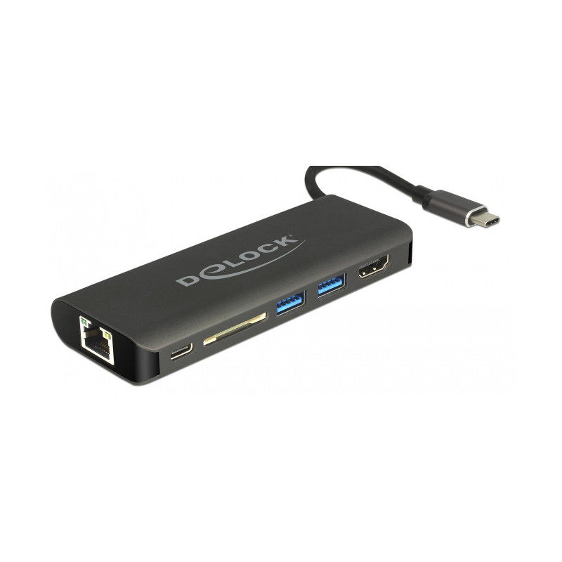 DeLOCK 87721 keskitin USB 3.2 Gen 1 (3.1 Gen 1) Type-A Musta