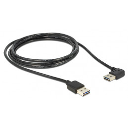 DeLOCK 3m USB 2.0 A m m 90° USB-kaapeli USB A Musta