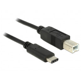 DeLOCK 83601 USB-kaapeli 1 m USB 2.0 USB C USB B Musta