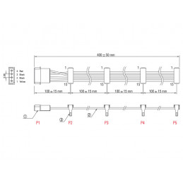 DeLOCK 0.4m, Molex 4p 4xSATA 15p 0,4 m