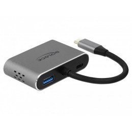 DeLOCK 64074 keskitin USB 3.2 Gen 1 (3.1 Gen 1) Type-C Harmaa