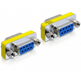 DeLOCK 65008 kaapelin sukupuolenvaihtaja Sub-D9 Sininen, Hopea