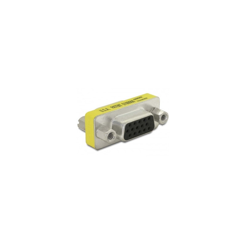 DeLOCK Adapter Gender Changer VGA female-female Sub-D 15 Keltainen