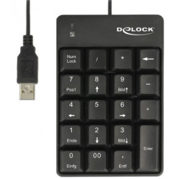 DeLOCK 12481 Numeerinen näppäimistö Universaali USB Musta