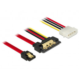 DeLOCK 85230 SATA-kaapeli 0,3 m SATA 7-pin + Molex (4-pin) SATA 22-pin Musta