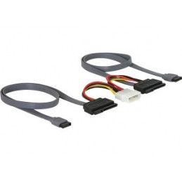 DeLOCK SATA All-in-One cable for 2x HDD SATA-kaapeli 0,5 m