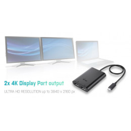 i-tec C31DUAL4KDP USB grafiikka-adapteri 3840 x 2160 pikseliä Musta