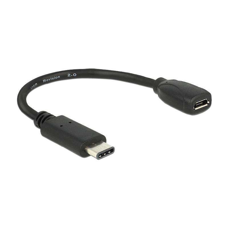 DeLOCK 65578 USB-kaapeli 0,15 m USB 2.0 USB C Micro-USB B Musta
