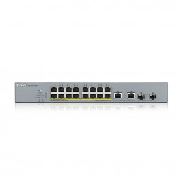 Zyxel GS1350-18HP-EU0101F verkkokytkin Hallittu L2 Gigabit Ethernet (10 100 1000) Power over Ethernet -tuki Harmaa