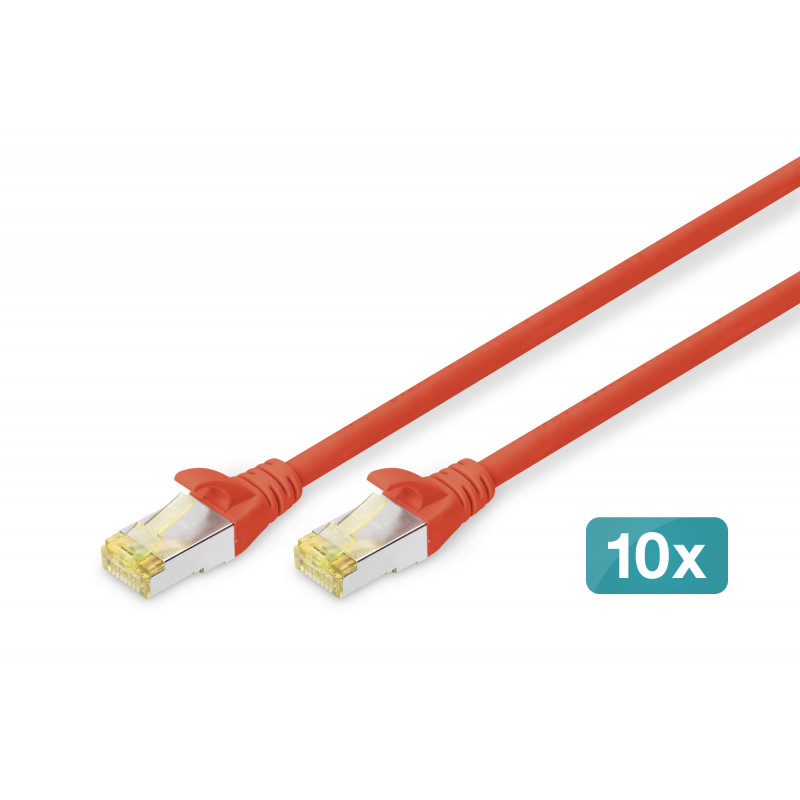 Digitus DK-1644-A-010-R-10 verkkokaapeli Punainen 1 m Cat6a S FTP (S-STP)
