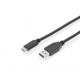 Digitus AK-300146-010-S USB-kaapeli 1 m USB 2.0 USB C USB A Musta