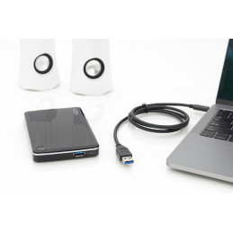 Digitus AK-300146-010-S USB-kaapeli 1 m USB 2.0 USB C USB A Musta
