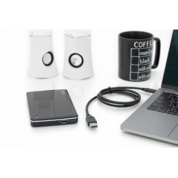 Digitus AK-300146-010-S USB-kaapeli 1 m USB 2.0 USB C USB A Musta