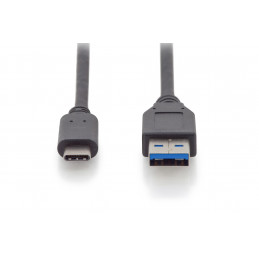 Digitus AK-300146-010-S USB-kaapeli 1 m USB 2.0 USB C USB A Musta