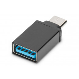 Digitus AK-300506-000-S kaapelin sukupuolenvaihtaja USB C USB A Musta