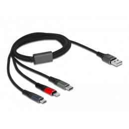 DeLOCK 87277 USB-kaapeli 1 m USB 2.0 USB A Micro-USB B Lightning Apple 30-pin Vihreä, Musta, Punainen, Sininen