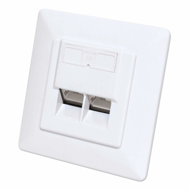 Intellinet 771917 pistorasia 2 x RJ-45 Valkoinen