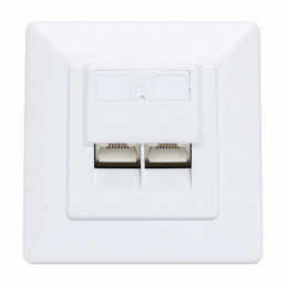 Intellinet 771900 pistorasia 2 x RJ-45 Valkoinen
