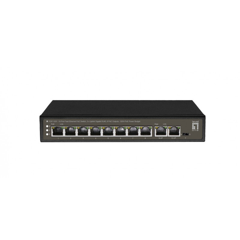 LevelOne FGP-1031 verkkokytkin Hallitsematon Gigabit Ethernet (10 100 1000) Power over Ethernet -tuki Musta