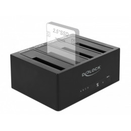 DeLOCK 64063 tallennusaseman telakointiasema USB 3.2 Gen 1 (3.1 Gen 1) Type-B Musta