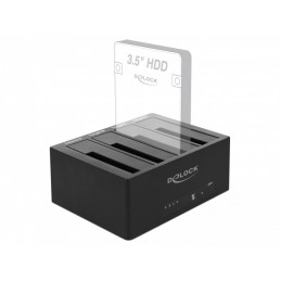 DeLOCK 64063 tallennusaseman telakointiasema USB 3.2 Gen 1 (3.1 Gen 1) Type-B Musta