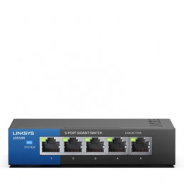 Linksys LGS105 Hallitsematon Gigabit Ethernet (10 100 1000) Musta, Sininen