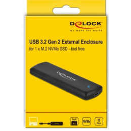 DeLOCK 42615 tallennusaseman kotelo SSD-kotelo Musta M.2