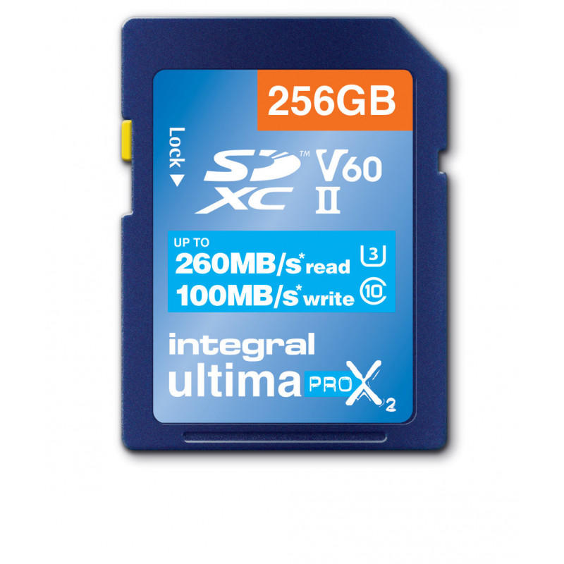 Integral 256GB ULTIMAPRO X2 SDXC 260 100MB UHS-II V60 SD