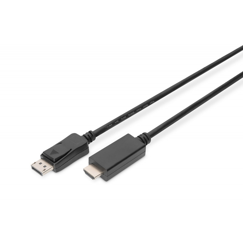 Digitus AK-340303-030-S videokaapeli-adapteri 3 m HDMI-tyyppi A (vakio) DisplayPort Musta