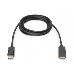 Digitus AK-340303-030-S videokaapeli-adapteri 3 m HDMI-tyyppi A (vakio) DisplayPort Musta