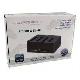 LC-Power LC-DOCK-U3-4B tallennusaseman telakointiasema USB 3.2 Gen 1 (3.1 Gen 1) Type-A Musta