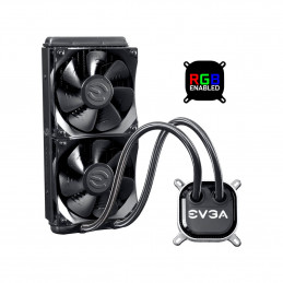 EVGA 400-HY-CL24-V1 Tietokoneen jäähdytysjärjestelmä Suoritin All-in-one-nesteenjäähdytin 12 cm Musta