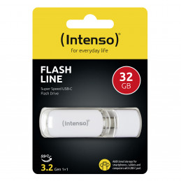 Intenso Flash Line USB-muisti 32 GB USB Type-C 3.2 Gen 1 (3.1 Gen 1) Valkoinen