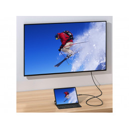 Equip 133417 videokaapeli-adapteri 3 m USB Type-C HDMI-tyyppi A (vakio) Harmaa, Musta