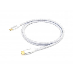 Equip 128356 USB-kaapeli 1 m USB 3.2 Gen 2 (3.1 Gen 2) USB C Hopea, Valkoinen