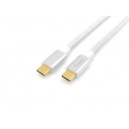 Equip 128356 USB-kaapeli 1 m USB 3.2 Gen 2 (3.1 Gen 2) USB C Hopea, Valkoinen