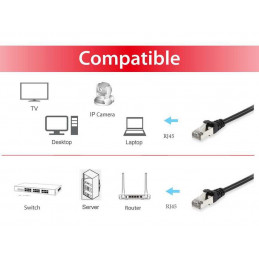 Equip 606103 verkkokaapeli Musta 1 m Cat6a S FTP (S-STP)