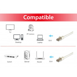 Equip 605710 verkkokaapeli Valkoinen 1 m Cat6a S FTP (S-STP)